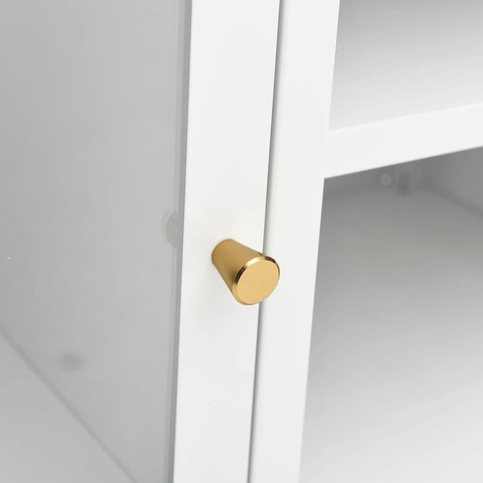 Mobile TV-Credenza TV-Console TV Bianco 105x35x52 cm in Acciaio e Vetro