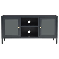 Mobile TV-Credenza TV-Console TV Antracite 105x35x52 cm in Acciaio e Vetro
