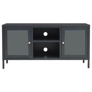 Mobile TV-Credenza TV-Console TV Antracite 105x35x52 cm in Acciaio e Vetro
