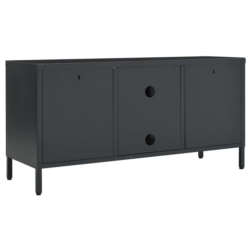 Mobile TV-Credenza TV-Console TV Antracite 105x35x52 cm in Acciaio e Vetro