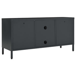Mobile TV-Credenza TV-Console TV Antracite 105x35x52 cm in Acciaio e Vetro