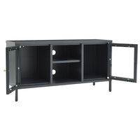 Mobile TV-Credenza TV-Console TV Antracite 105x35x52 cm in Acciaio e Vetro