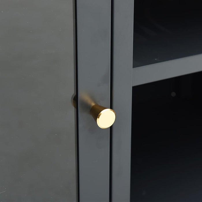 Mobile TV-Credenza TV-Console TV Antracite 105x35x52 cm in Acciaio e Vetro