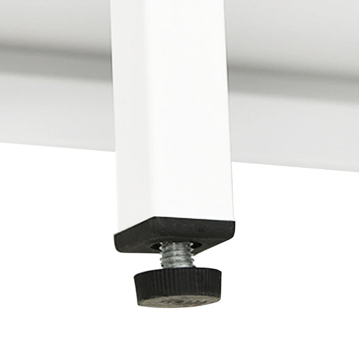 Credenza Bianca 70x35x70 cm in Acciaio e Vetro 336065