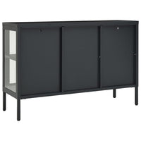 Credenza-Buffet-Armadio da cucina Antracite 105x35x70 cm in Acciaio e Vetro