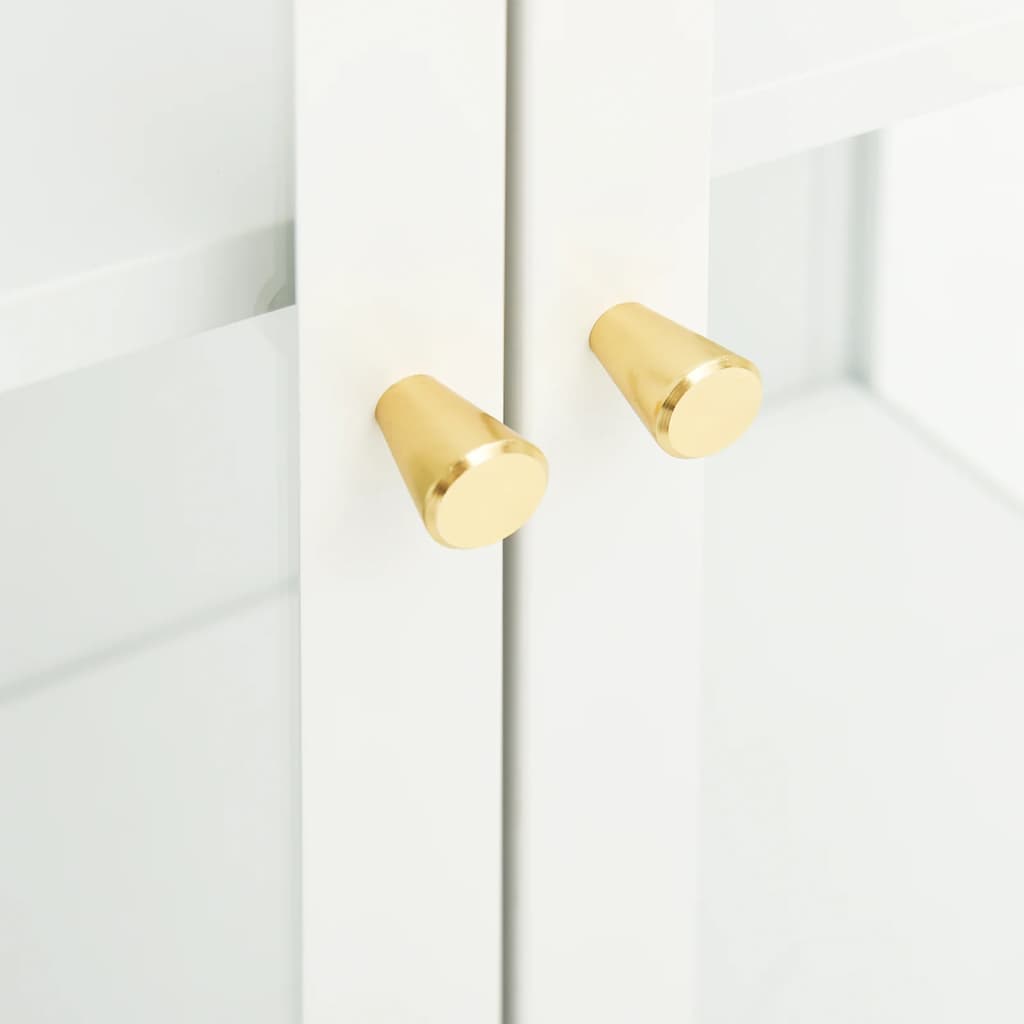 Credenza Bianca 75x35x105 cm in Acciaio e Vetro 336071