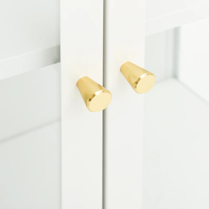 Credenza Bianca 75x35x105 cm in Acciaio e Vetro 336071