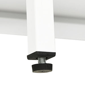 Credenza Bianca 75x35x105 cm in Acciaio e Vetro 336071