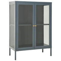 Credenza-Buffet-Armadio da cucina Antracite 75x35x105 cm in Acciaio e Vetro