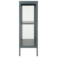 Credenza-Buffet-Armadio da cucina Antracite 75x35x105 cm in Acciaio e Vetro