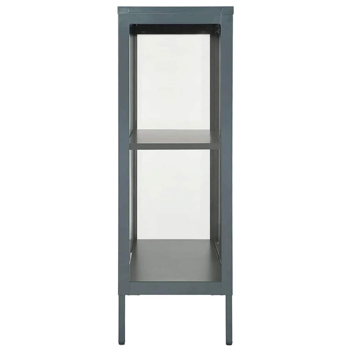 Credenza-Buffet-Armadio da cucina Antracite 75x35x105 cm in Acciaio e Vetro