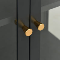 Credenza Antracite 75x35x105 cm in Acciaio e Vetro 336072