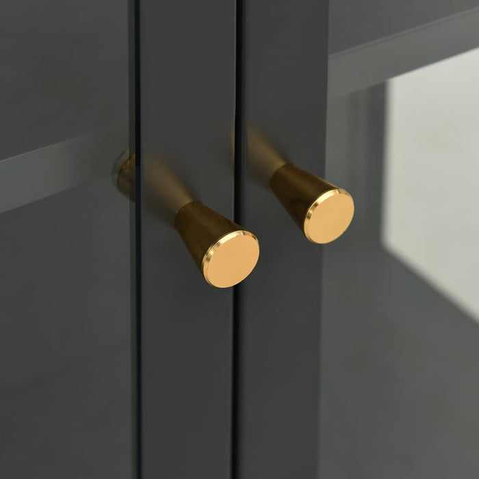 Credenza Antracite 75x35x105 cm in Acciaio e Vetro 336072