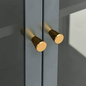 Credenza-Buffet-Armadio da cucina Antracite 75x35x105 cm in Acciaio e Vetro