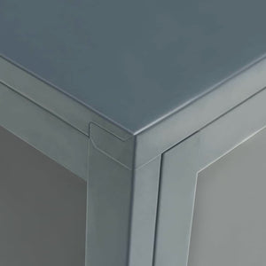 Credenza-Buffet-Armadio da cucina Antracite 75x35x105 cm in Acciaio e Vetro