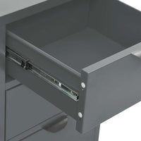 Credenza-Buffet-Armadio da cucina Antracite 75x35x70 cm in Acciaio e Vetro Temperato