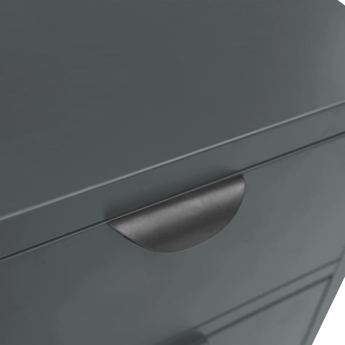 Credenza-Buffet-Armadio da cucina Antracite 75x35x70 cm in Acciaio e Vetro Temperato