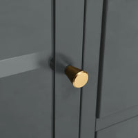 Credenza-Buffet-Armadio da cucina Antracite 75x35x70 cm in Acciaio e Vetro Temperato