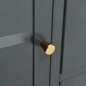 Credenza-Buffet-Armadio da cucina Antracite 75x35x70 cm in Acciaio e Vetro Temperato