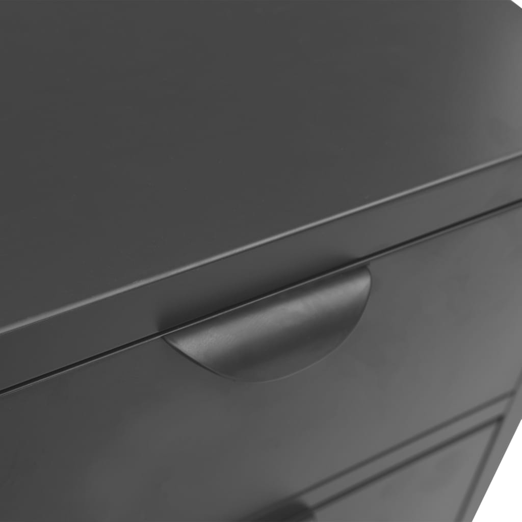 Credenza Antracite 75x35x70 cm in Acciaio e Vetro Temperato 336075