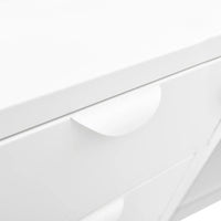 Credenza Bianca 105x35x70 cm in Acciaio e Vetro Temperato 336077