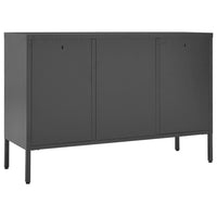 Credenza Antracite 105x35x70 cm in Acciaio e Vetro Temperato 336078