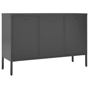 Credenza-Buffet-Armadio da cucina Antracite 105x35x70 cm in Acciaio e Vetro Temperato
