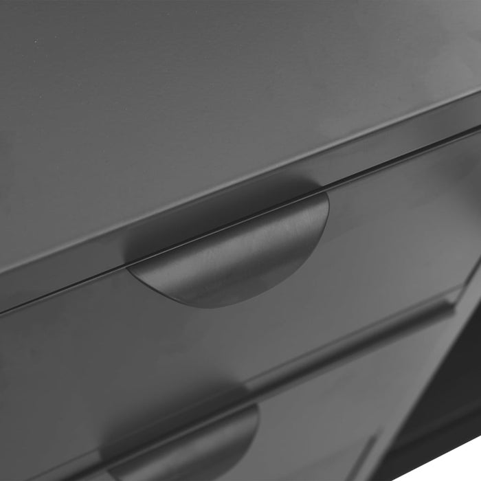 Credenza Antracite 105x35x70 cm in Acciaio e Vetro Temperato 336078