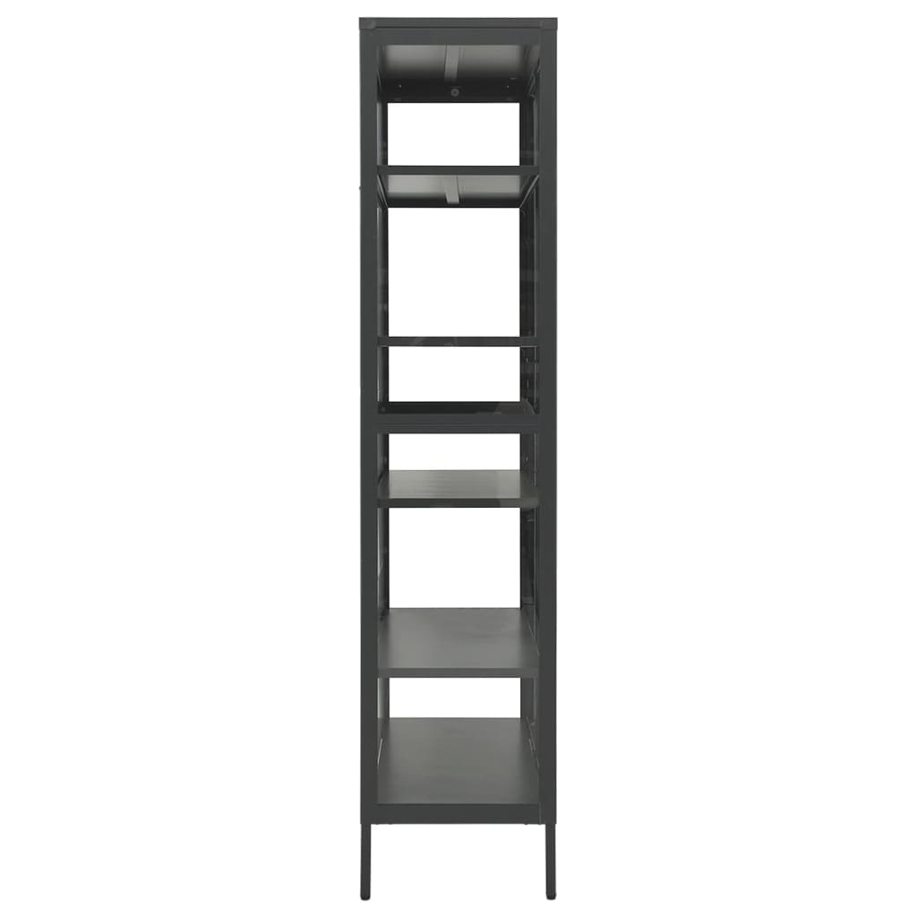 Vetrina Antracite 90x40x180 cm in Acciaio e Vetro Temperato 336081