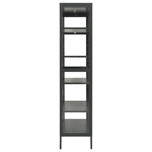 Vetrina Antracite 90x40x180 cm in Acciaio e Vetro Temperato 336081