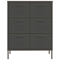 Cassettiera Antracite 80x35x101,5 cm in Acciaio cod mxl 49417