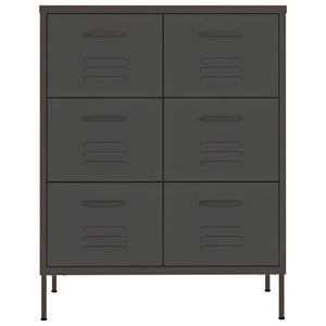 Cassettiera Antracite 80x35x101,5 cm in Acciaio 336150