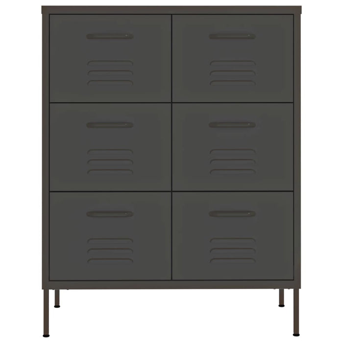 Cassettiera Antracite 80x35x101,5 cm in Acciaio 336150