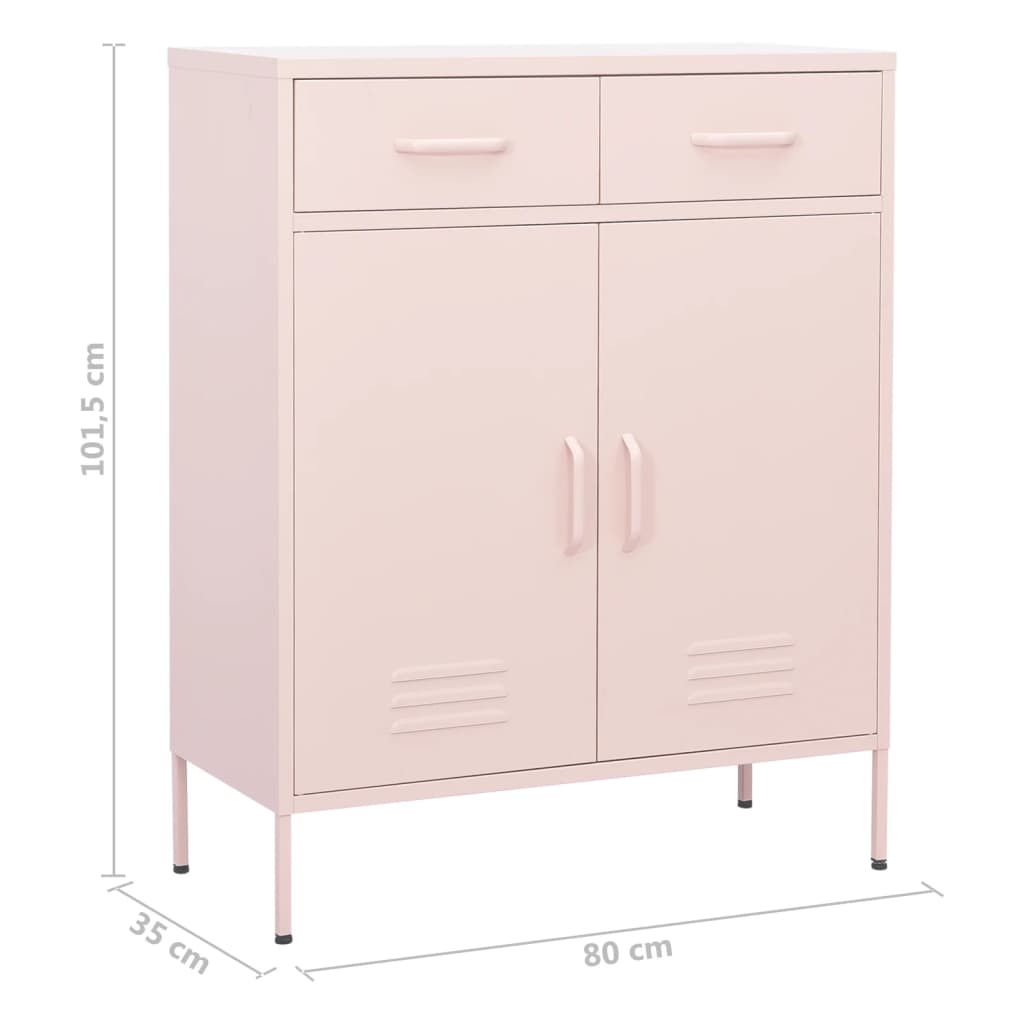 Armadietto Rosa 80x35x101,5 cm in Acciaio 336157