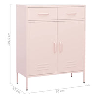 Armadietto Rosa 80x35x101,5 cm in Acciaio 336157
