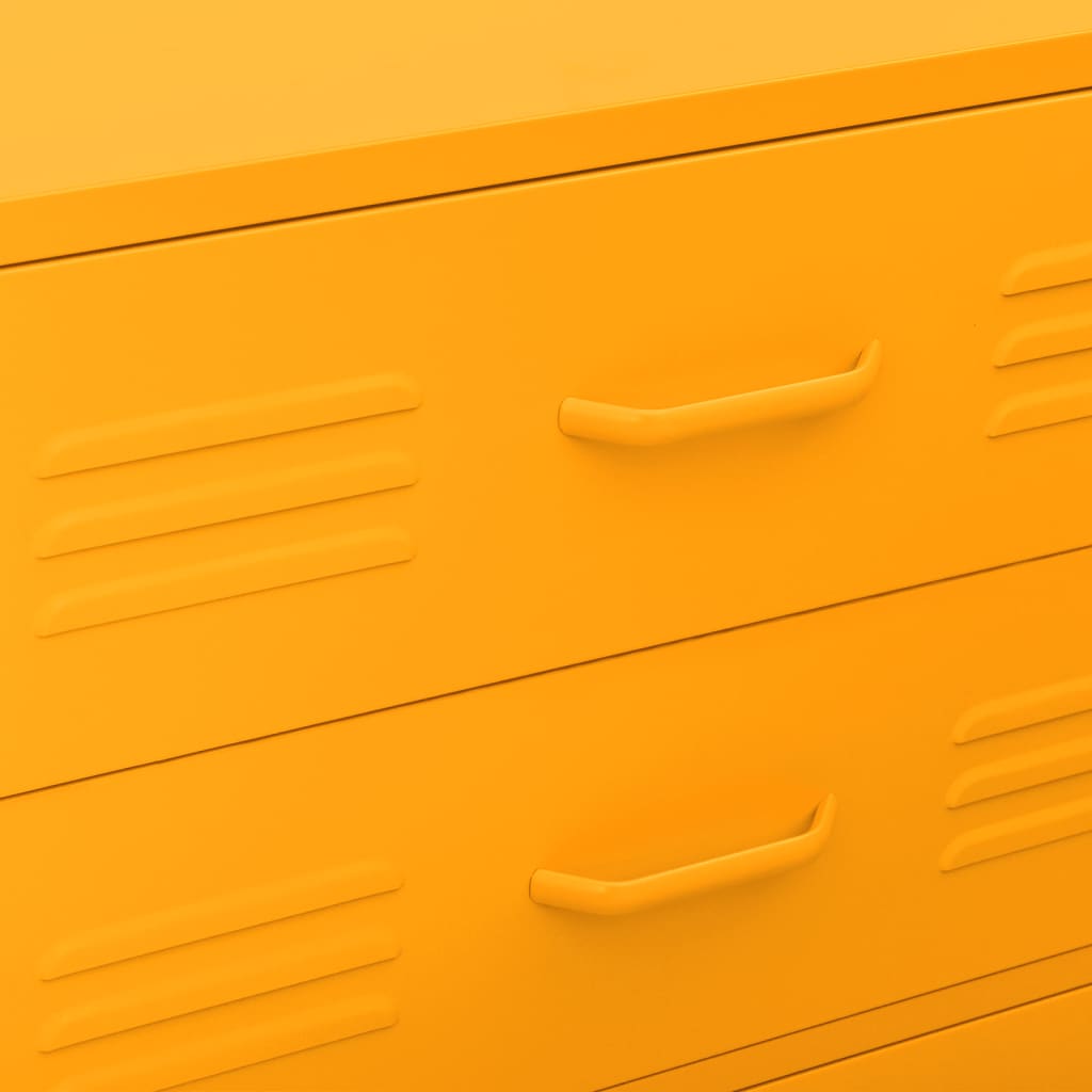 Cassettiera Giallo Senape 80x35x101,5 cm in Acciaio 336200