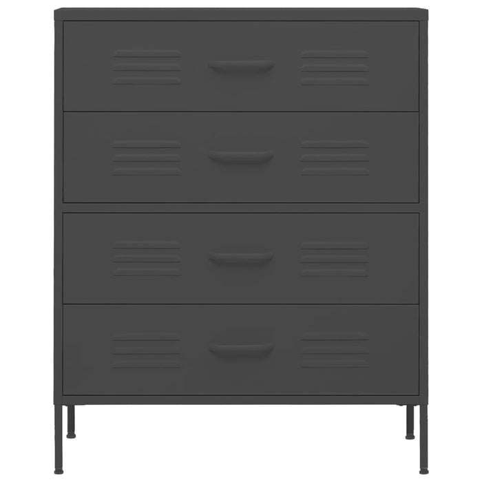 Cassettiera Antracite 80x35x101,5 cm in Acciaio 336204