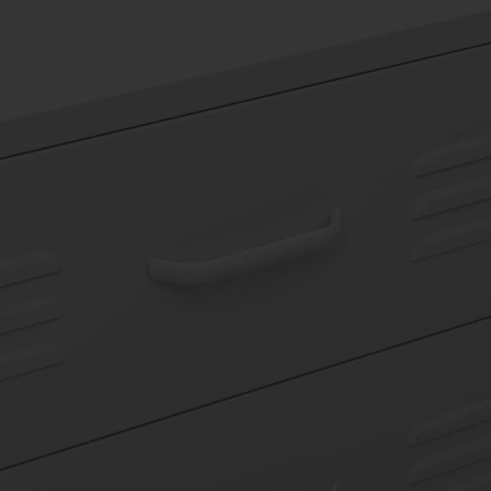 Cassettiera Nera 80x35x101,5 cm in Acciaio 336205