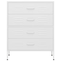 Cassettiera Bianca 80x35x101,5 cm in Acciaio 336206