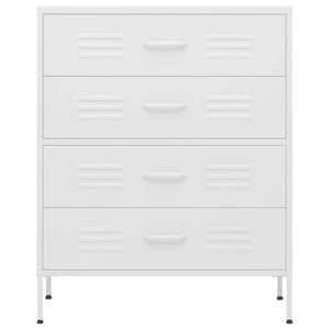 Cassettiera Bianca 80x35x101,5 cm in Acciaio 336206