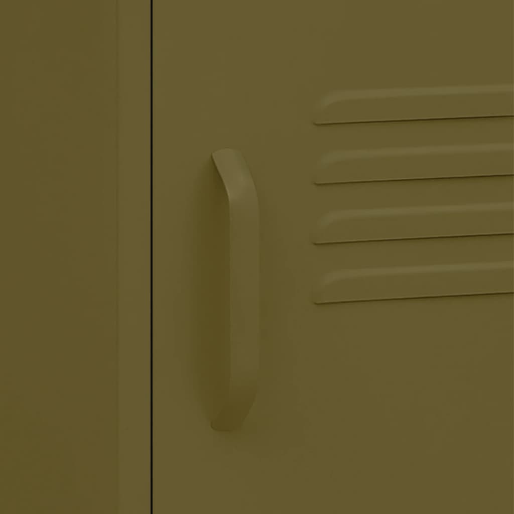 Comodino-Tavolino da notte Verde Oliva 35x35x51 cm in Acciaio 333307