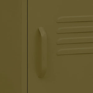 Comodino-Tavolino da notte Verde Oliva 35x35x51 cm in Acciaio 333307