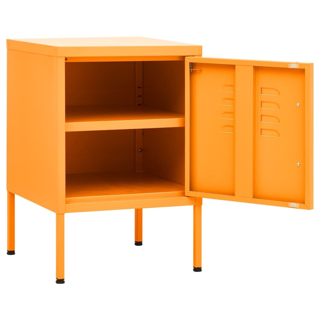 Comodino Giallo Senape 35x35x51 cm in Acciaio 336209