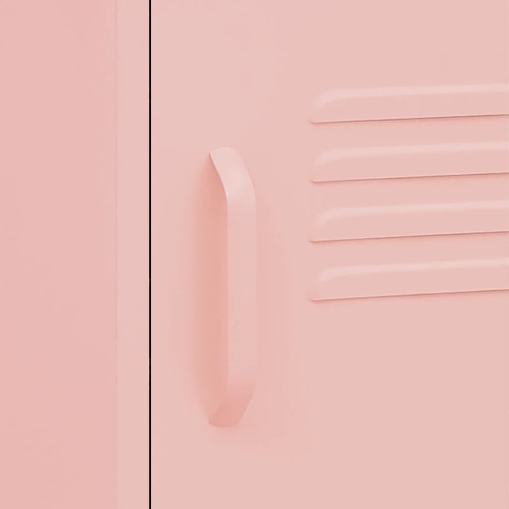 Comodino Rosa 35x35x51 cm in Acciaio 336211