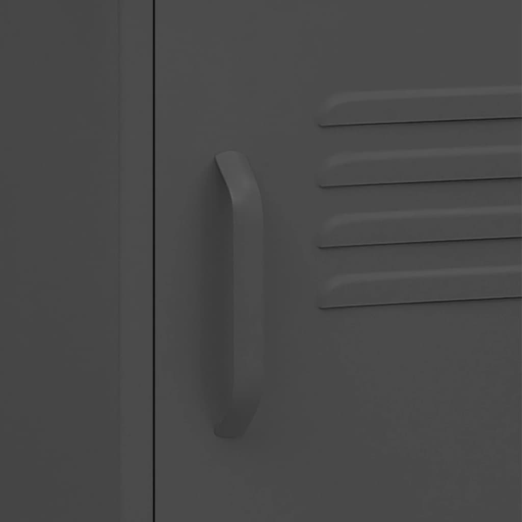 Comodino Antracite 35x35x51 cm in Acciaio 336213