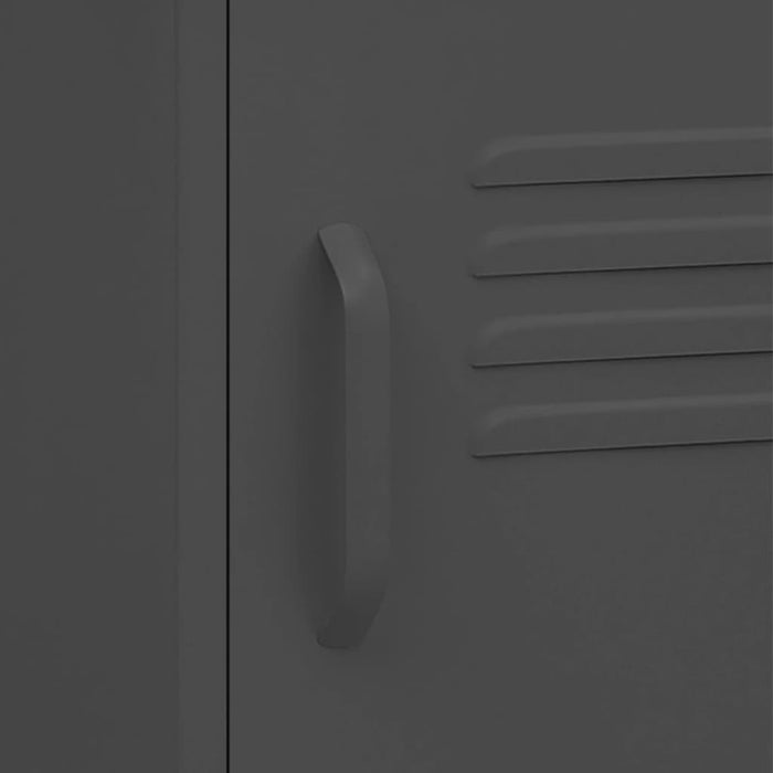 Comodino Antracite 35x35x51 cm in Acciaio 336213