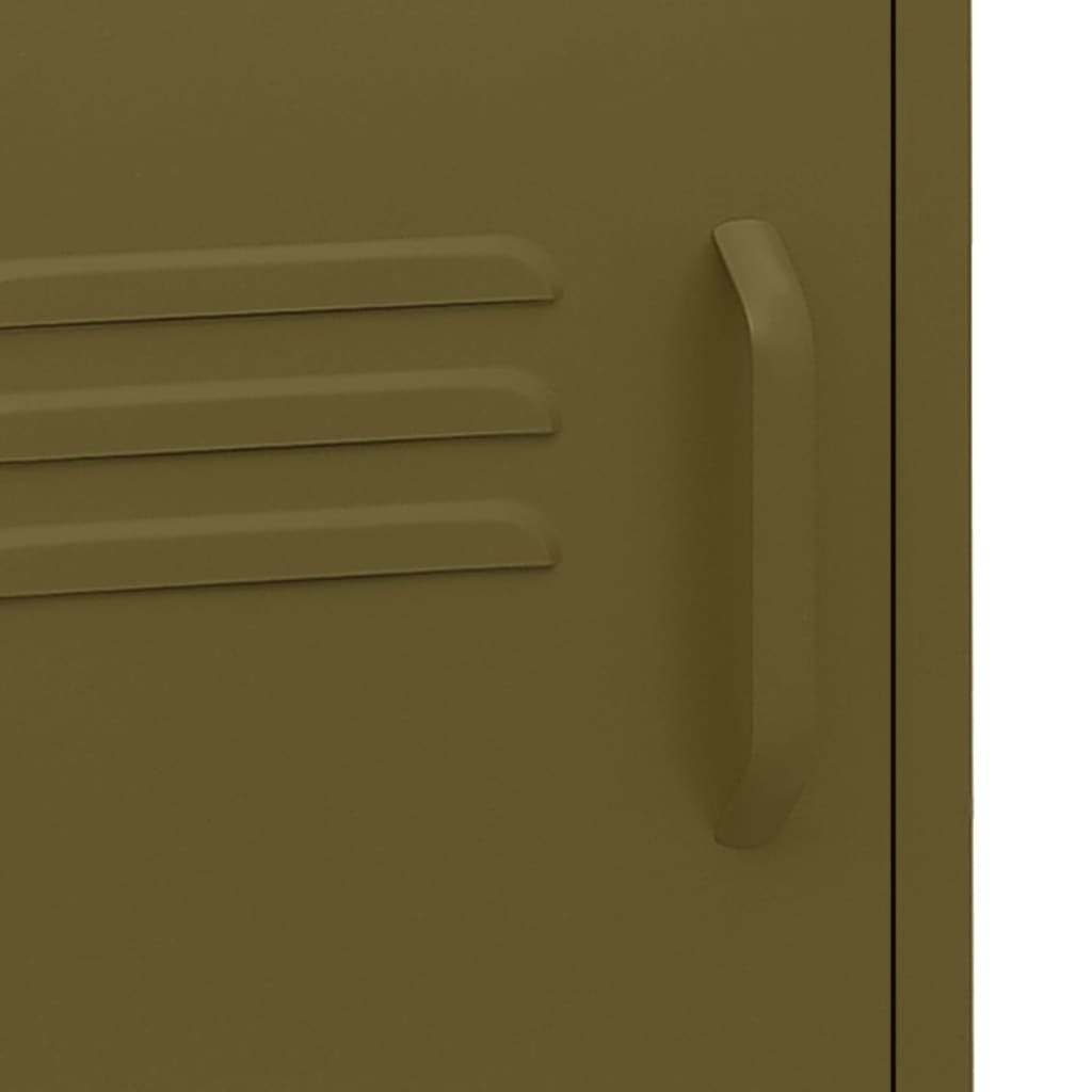 Comodino-Tavolino da notte Verde Oliva 35x35x51 cm in Acciaio 591637