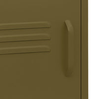 Comodino-Tavolino da notte Verde Oliva 35x35x51 cm in Acciaio 591637