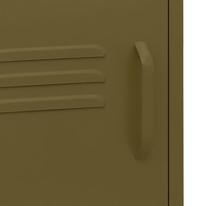 Comodino-Tavolino da notte Verde Oliva 35x35x51 cm in Acciaio 591637