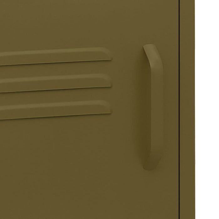 Comodino-Tavolino da notte Verde Oliva 35x35x51 cm in Acciaio 591637